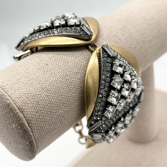 J. Crew Jeweled Art Deco Panel Bracelet - Picture 1 of 8